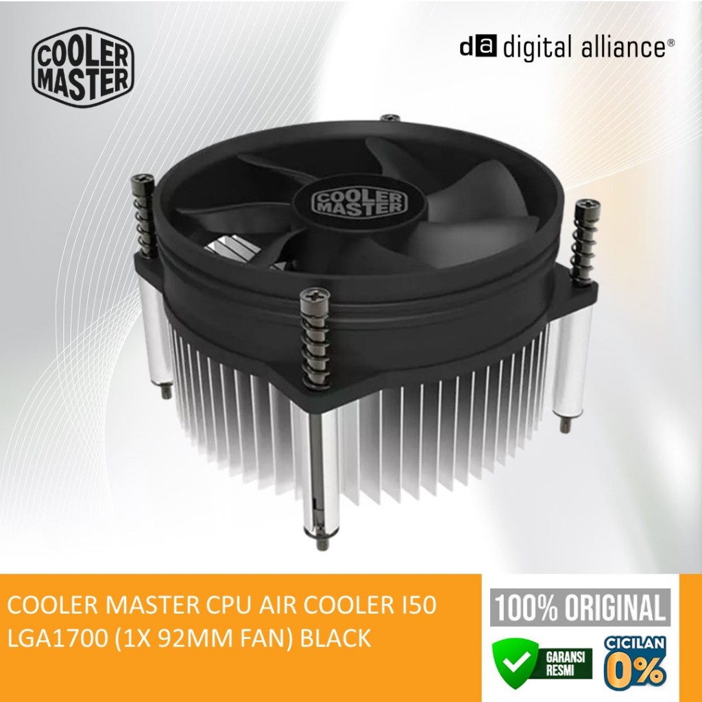 COOLER MASTER CPU AIR COOLER I50 LGA1700 (1X 92MM FAN) BLACK