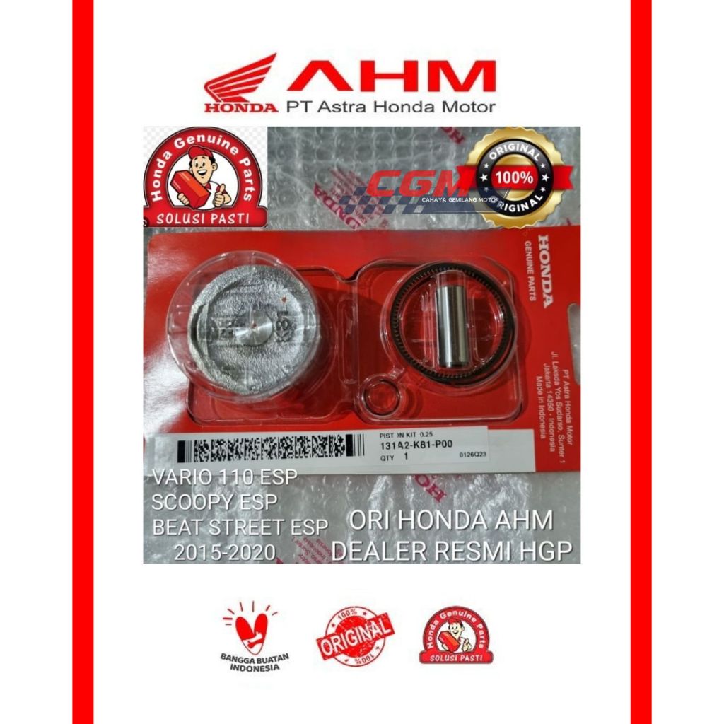 piston kit K81, piston, ring, pen piston beat street esp, beat pop, beat f1 2015-2019, scoopy f1, va