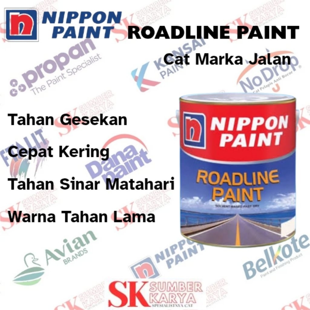NIPPON PAINT ROADLINE PAINT HIJAU 5KG | CAT MARKA JALAN