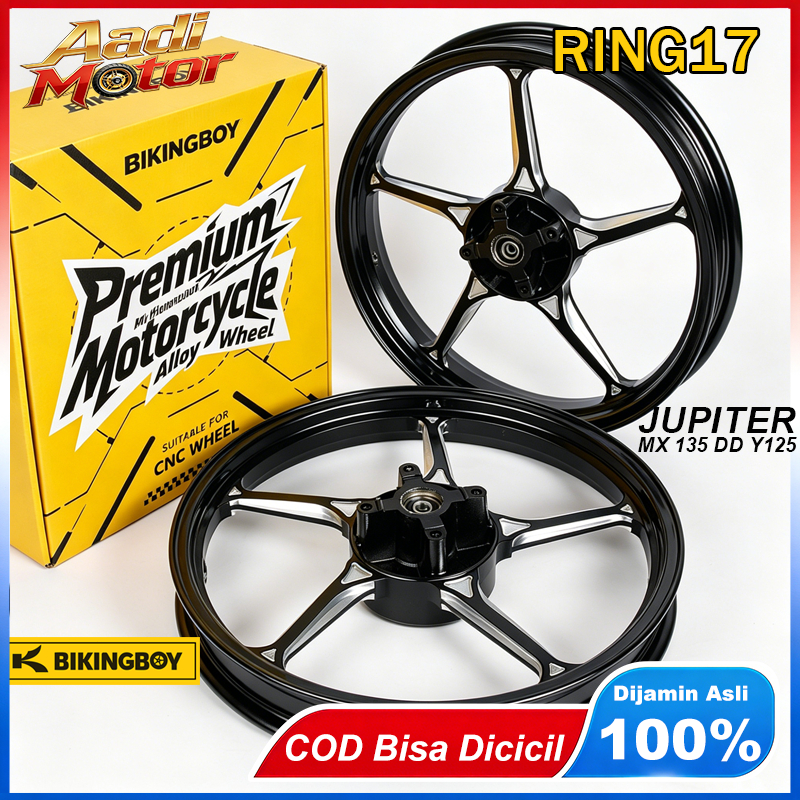 VELG BIKINGBOY AK5 CNC RING 17 PNP Jupiter Untuk MX New 135 DD Y125 160/160×17" d/b Cakram Dobble Di