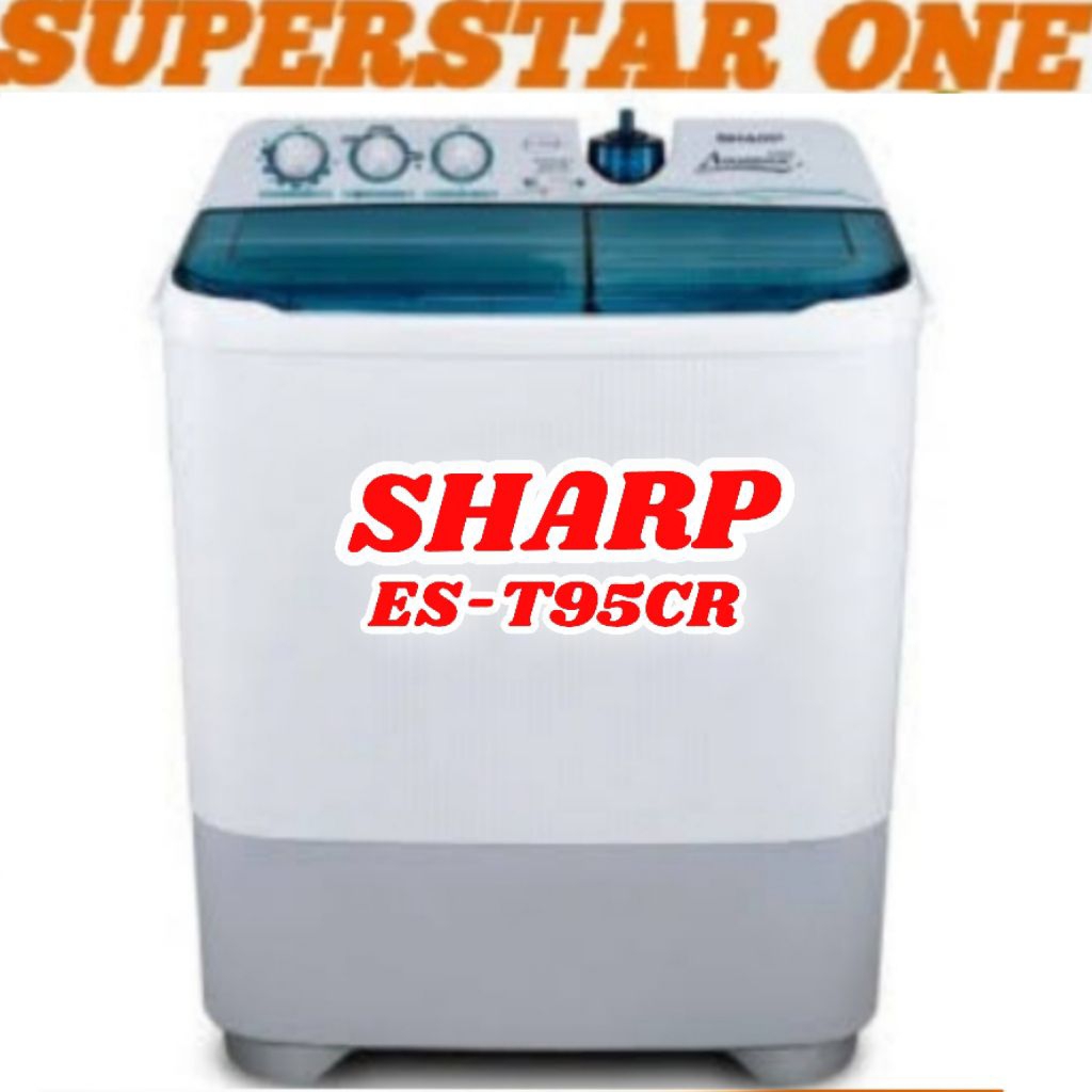 mesin cuci sharp es-t95cr/es-t 95 cr kapasitas 9kg/9.5kg