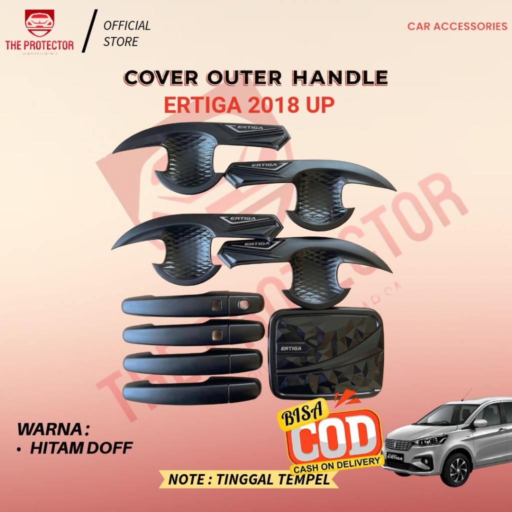 ALL NEW ERTIGA Paket Cover Outer Handle Tank Cover HITAM CARBON 2018 UP Aksesoris Mobil Pegangan Pin