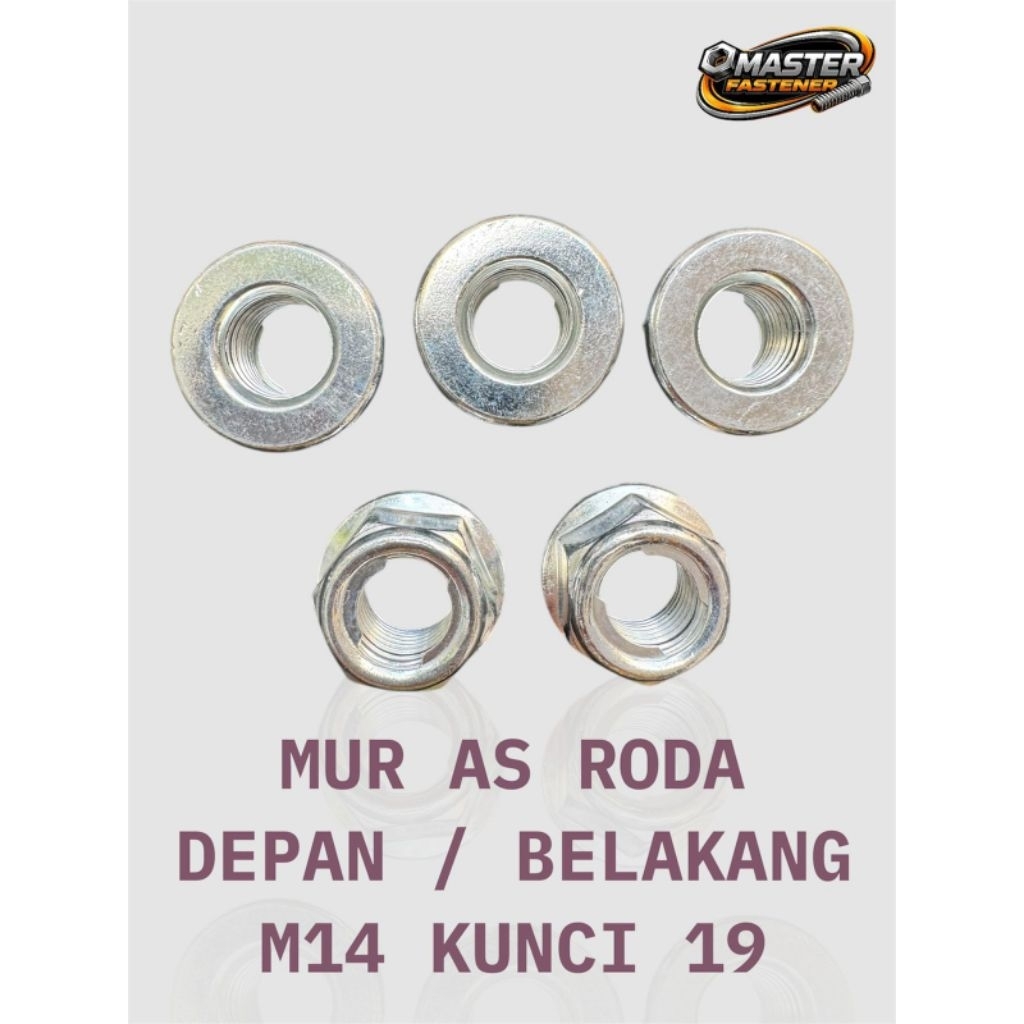 Paket 25 - 100 Pcs Mur As Roda Depan M14 Kunci 19 Motor HondaTiger