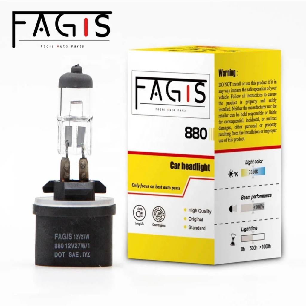 FAGIS LAMPU DEPAN MOBIL H27 880 12V 27W, BOLA LAMPU HALOGEN AUTO XENON