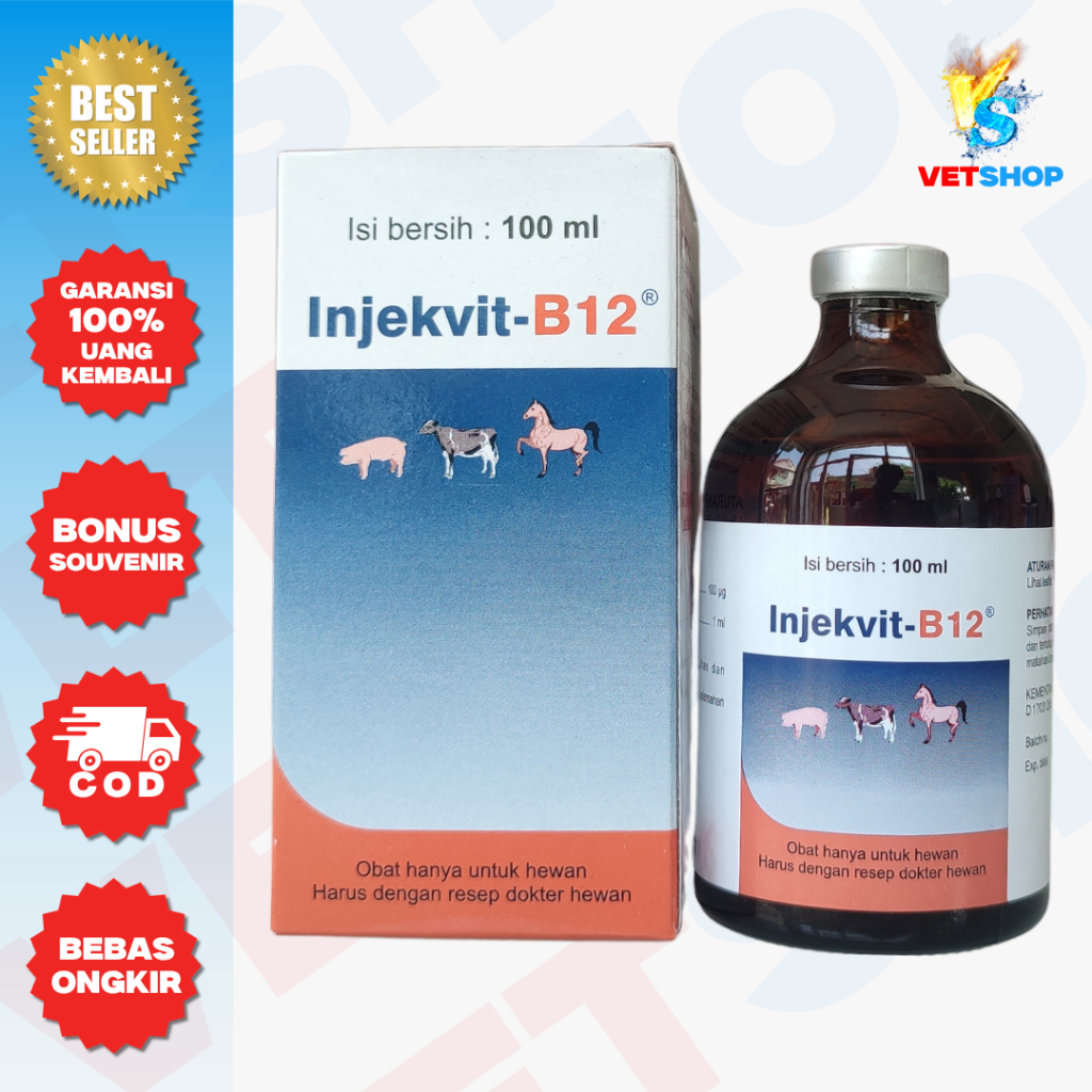 Vitamin B12 Tambah Darah & Tenaga Sapi Kambing - VETSHOP