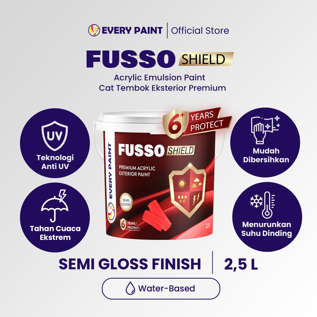 EVERY PAINT - Fusso Shield 2.5 L Cat Tembok Exterior Premium | Perlindungan Maksimal & Anti UV