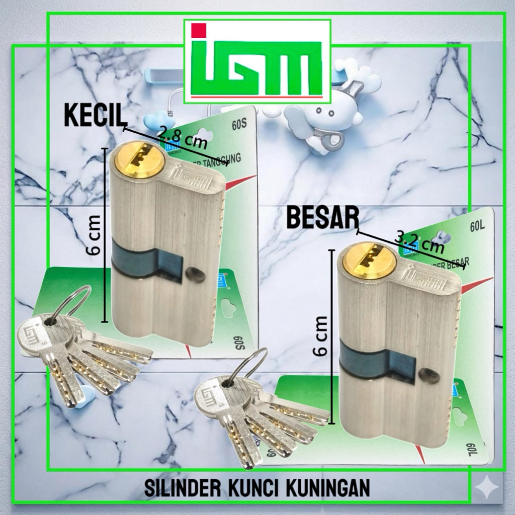 igm silinder kuningan silinder kunci pintu besar dan kecil dan tanggung