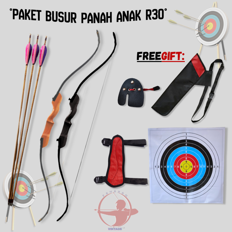 Busur Panah Anak R30 Paket Lengkap Busur Panah Panahan Anak Pemula R30