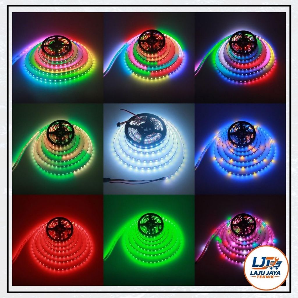 LED Strip RGB WS2815 12v 5m 30led/m - Indoor ip30 PCB Hitam - WS2815 Hitam, High Quality