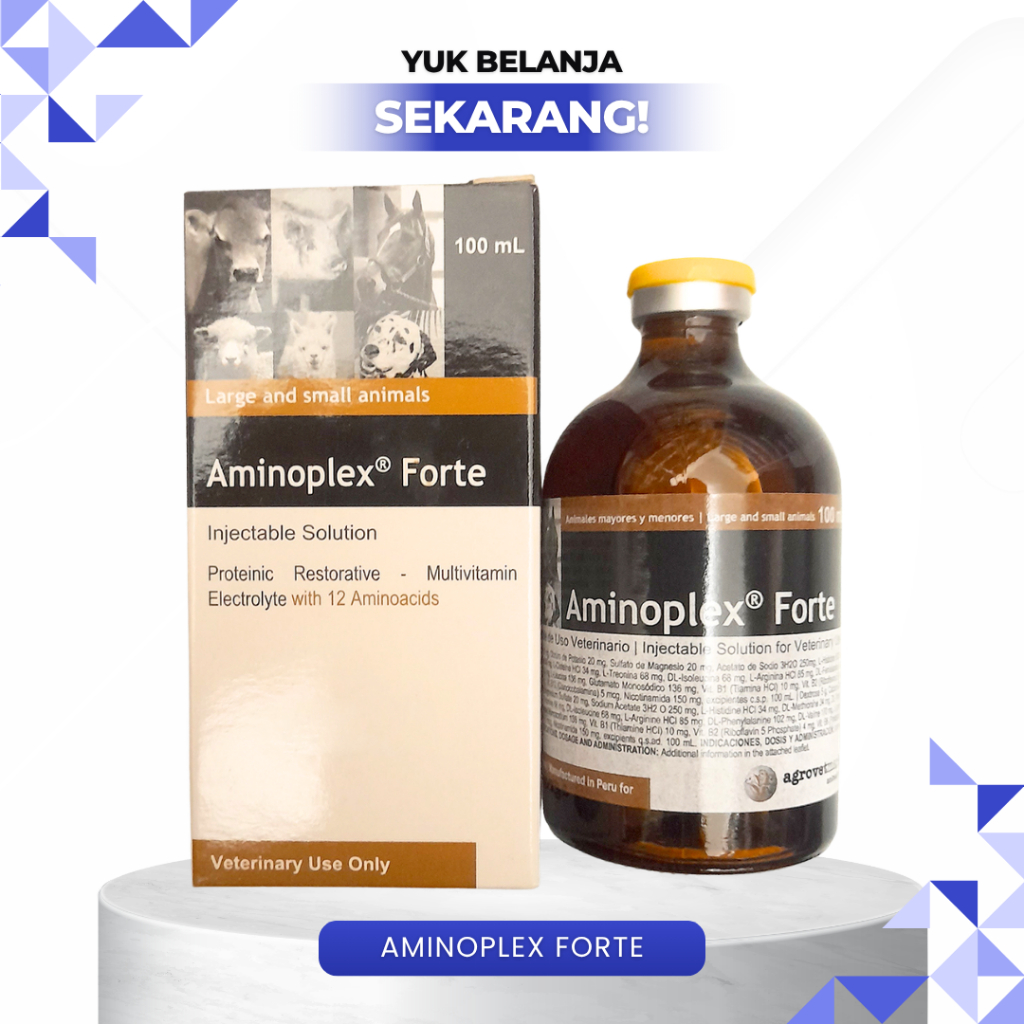 AMINOPLEX FORTE & VITARAL MINO 100 ML - Untuk Stres, Shock, Muntah, Diare Dll Pada Hewan Ternak.