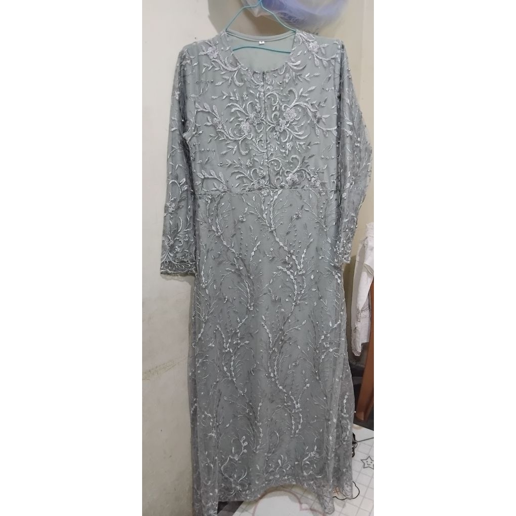 dress brukat sage preloved