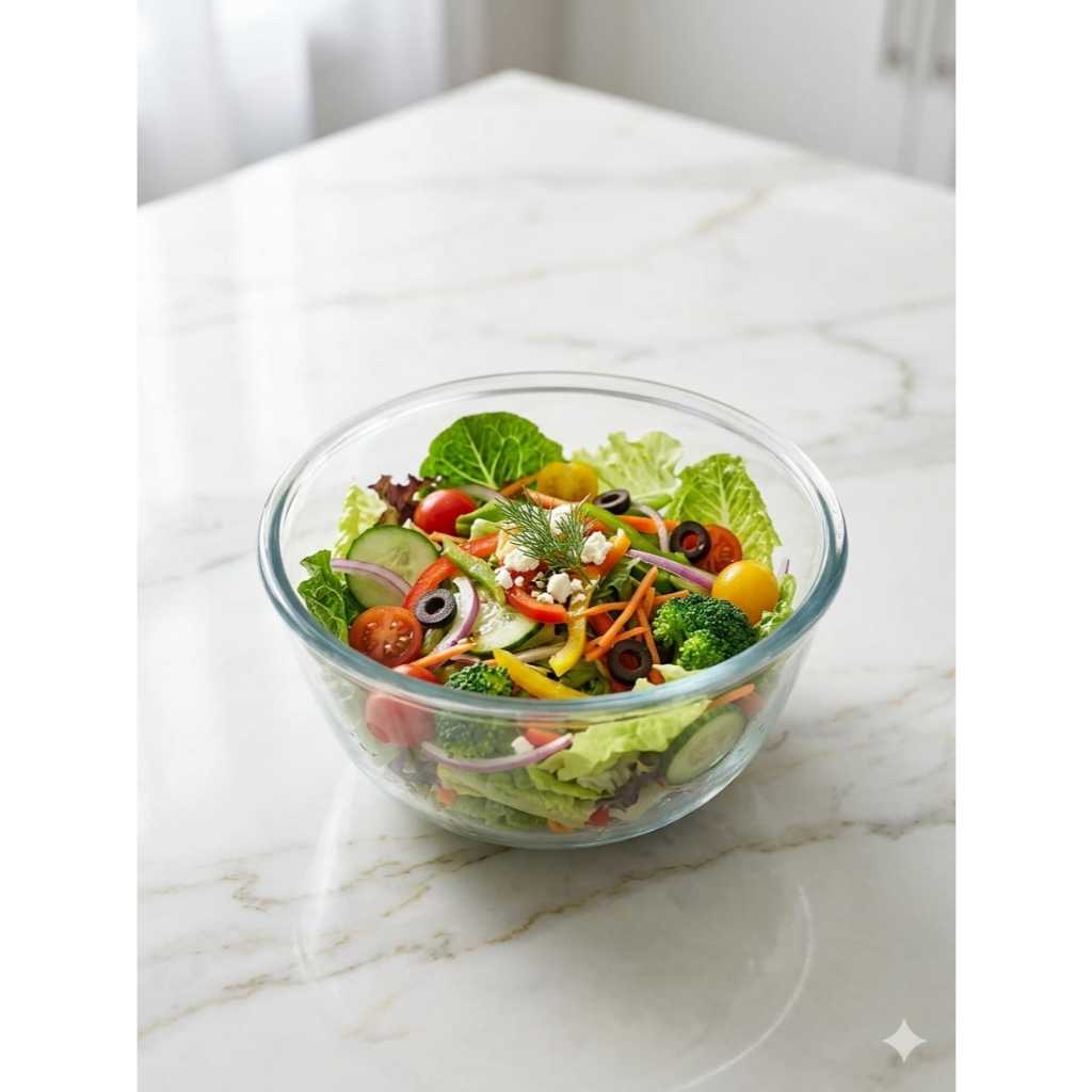 Catera.id/Mixing Bowl 17 cm / Mangkok Kaca / Mangkok Bening / Mangkok adonan / Mangkok beling / Mang