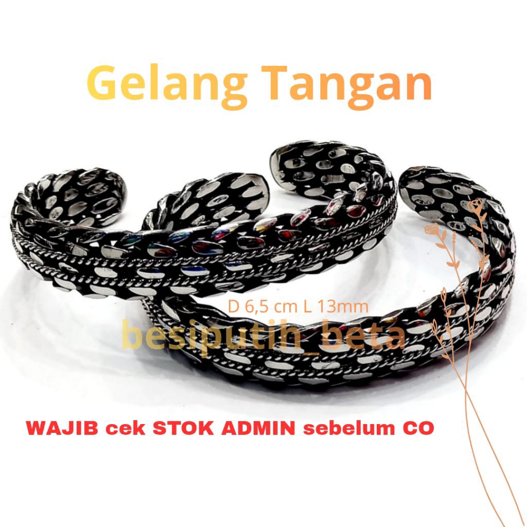 gelang besi putih ambon / gelang anyam / besi putih asli