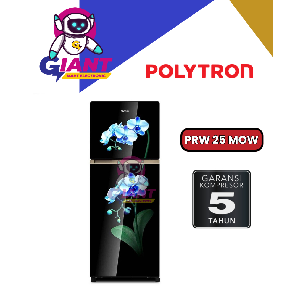 KULKAS 2 PINTU POLYTRON PRW 25 MOB / PRW 25MOB / PRW025 MOB / PRW25MOB / PRW-25MOB 240 LITER