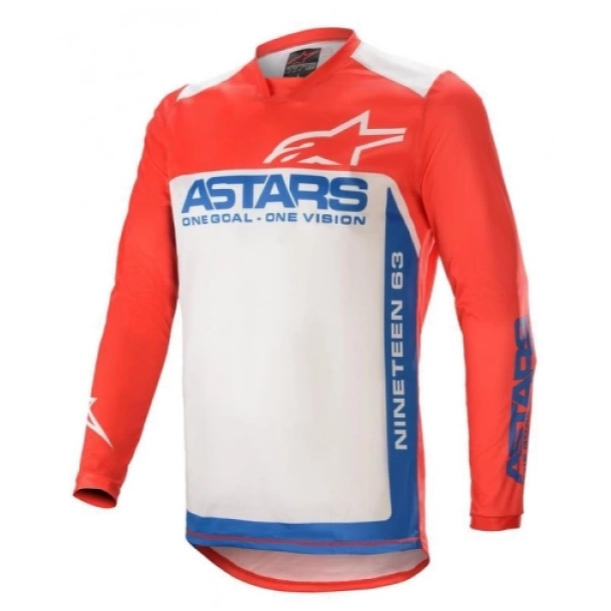 RACER SUPERMATIC JERSEY-BRI RED BLU OFF WHT S