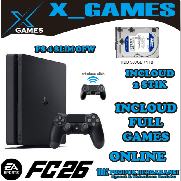 X_GAMES Playstation 4 Type Slim Original Firmware