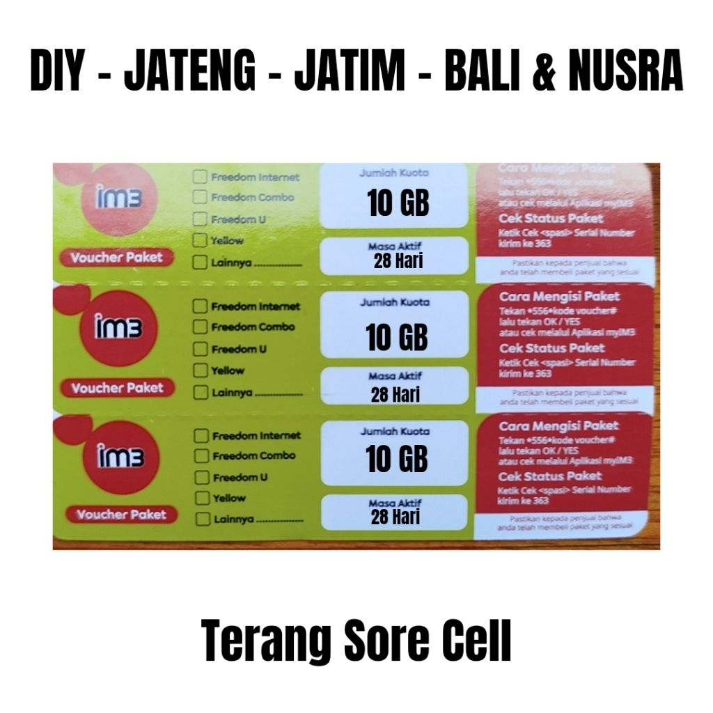 [GROSIR] Voucher Indosat Freedom Internet 10GB 28 Hari