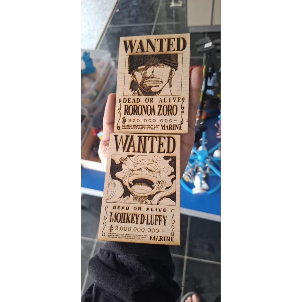 grafir poster onepeace bahan plywood 3mm
