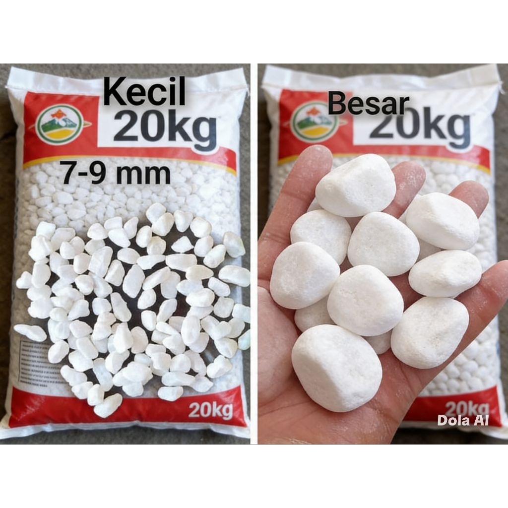 -+ 20kg Batu import italy karungan -+20kg/Batu italy/Batu salju/Batu alam asli/Batu hias batu taman/