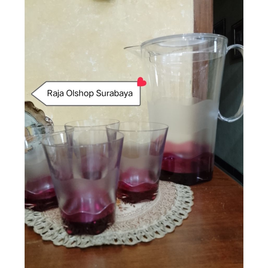 RAJA- SHEERLY ELEGANT Gelas & Pitcher Kristal mewah Tupperware