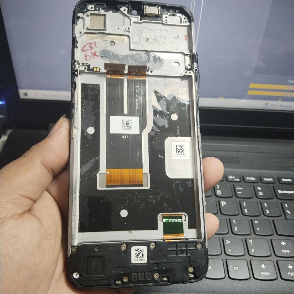 LCD ORI COPOTAN REALME C31 NORMAL BONUS FRAME PAPAN CAS