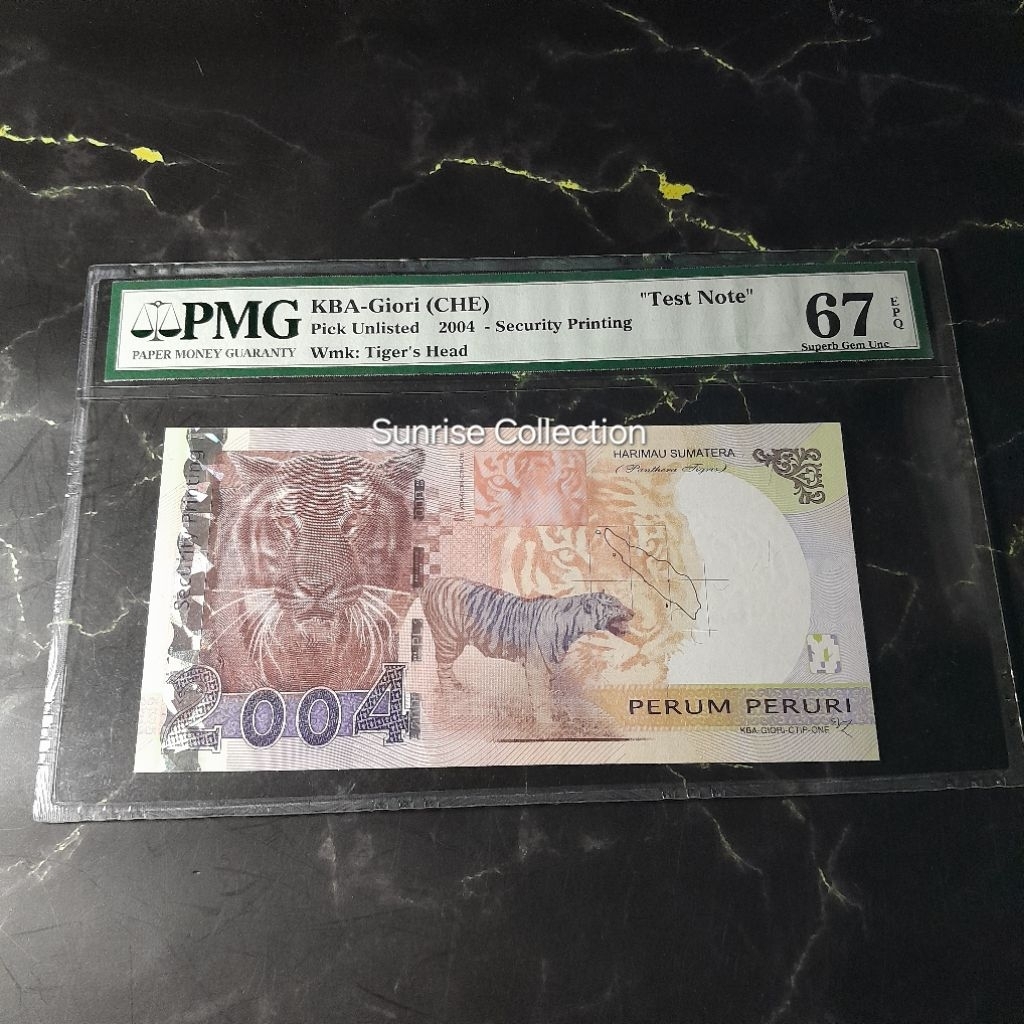 Koleksi PMG 67 EPQ Testnote Peruri Macan Harimau 2004
