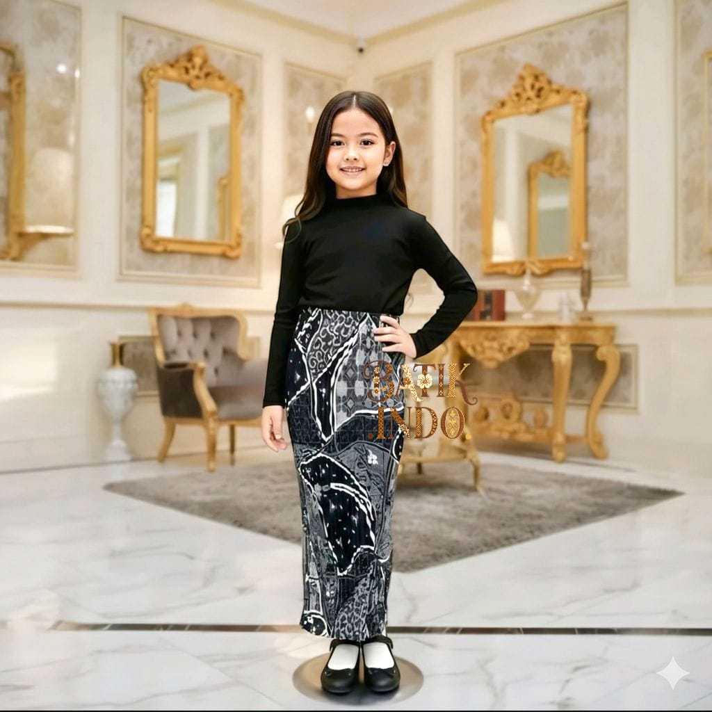 Rok Batik Plisket Anak Perempuan Usia 7-12 Tahun | Cocok untuk Kebaya & Acara Formal