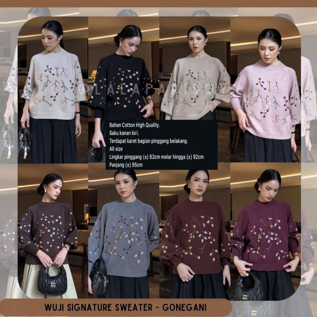 WUJI SIGNATURE SWEATER GONEGANI // GG SIGNATURE KNIT SWEATER // WUJI SIGNATURE SWEATER GONEGANI AIGO