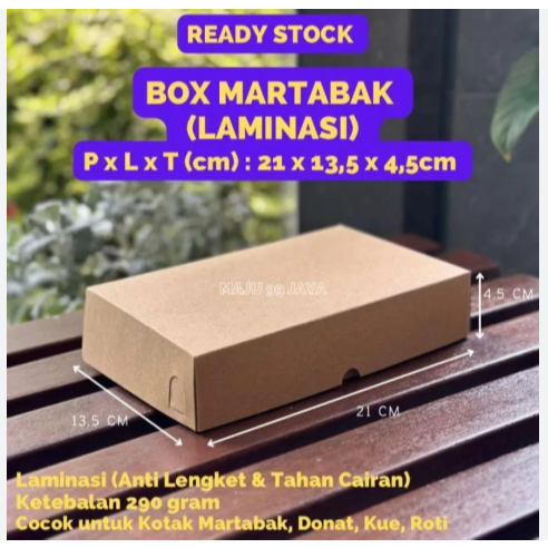 KemasanYA DUS KEMASAN ANEKA PAPER DUS KRAFT POLOS DUS ROTI BAKAR / DUS MARTABAK / DUS BROWNIES / DUS