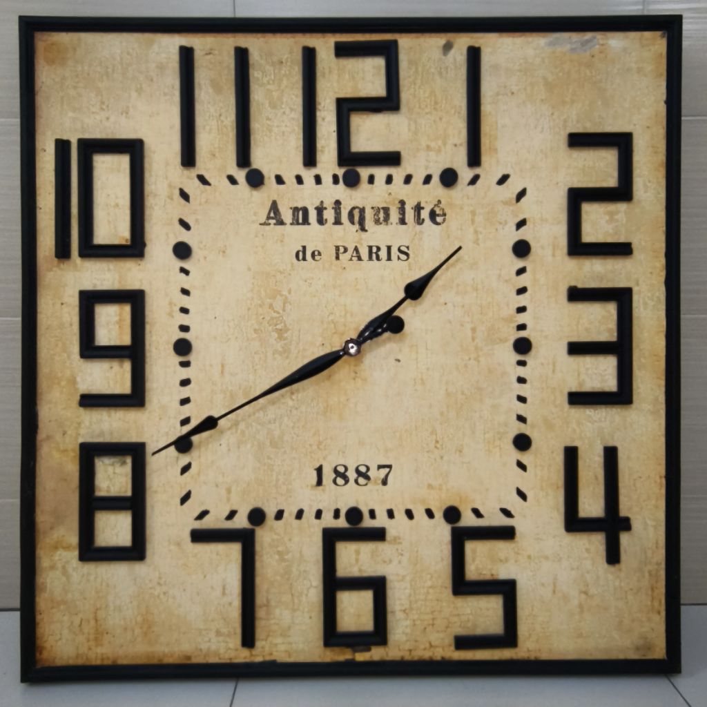Jam Dinding Kayu Antik Vintage Klasik Aesthetic Super Jumbo 90x90 cm
