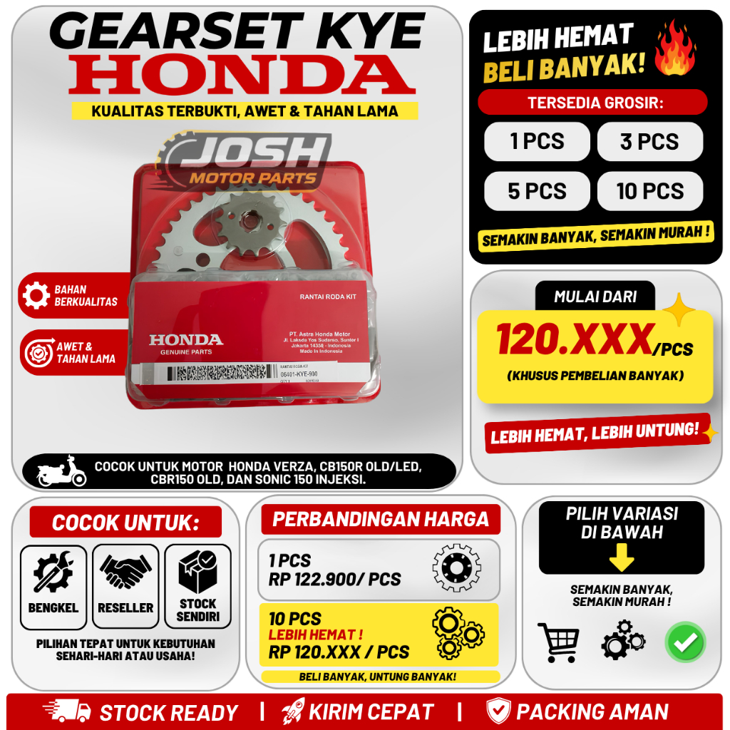 GEAR SET GEAR + RANTAI MEGAPRO VERZA KYE S231