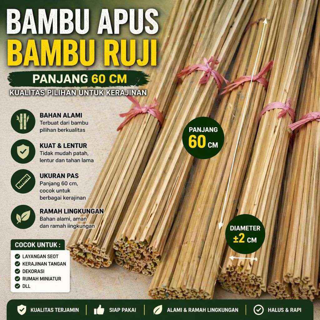 bambu apus super bambu ruzi buat layangan seot isi 100