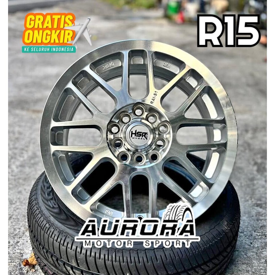 HSR Wheel R15 Pelek Racing Mobil Lebar 65 Pnp Ertiga,GrandMax,Luxio,Rush dll