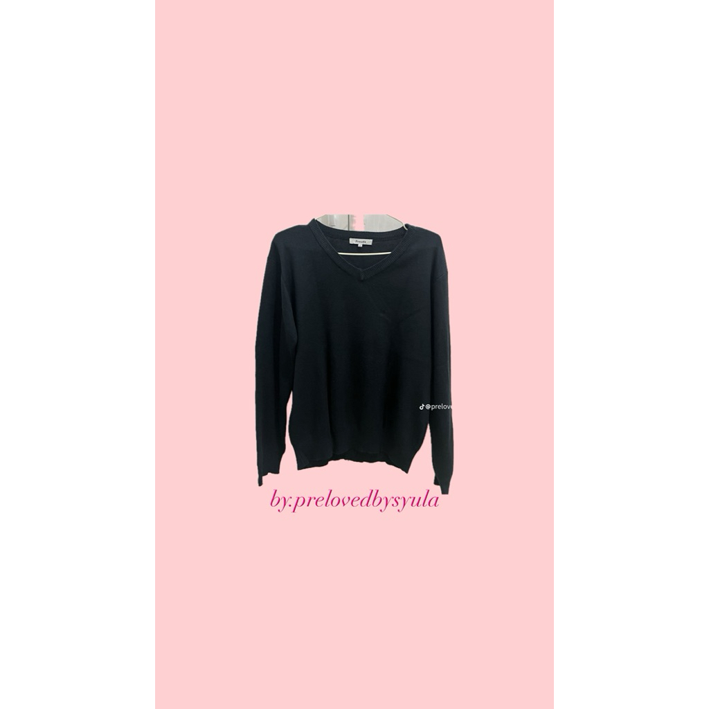 sweater polos hitam
