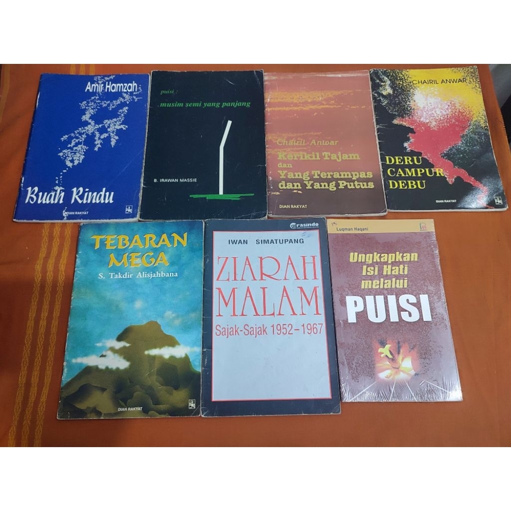Buku Puisi Amir Hamzah, Irawan Massie, Chairil Anwar, S. Takdir Alisjahbana, Luqman Haqani (preloved
