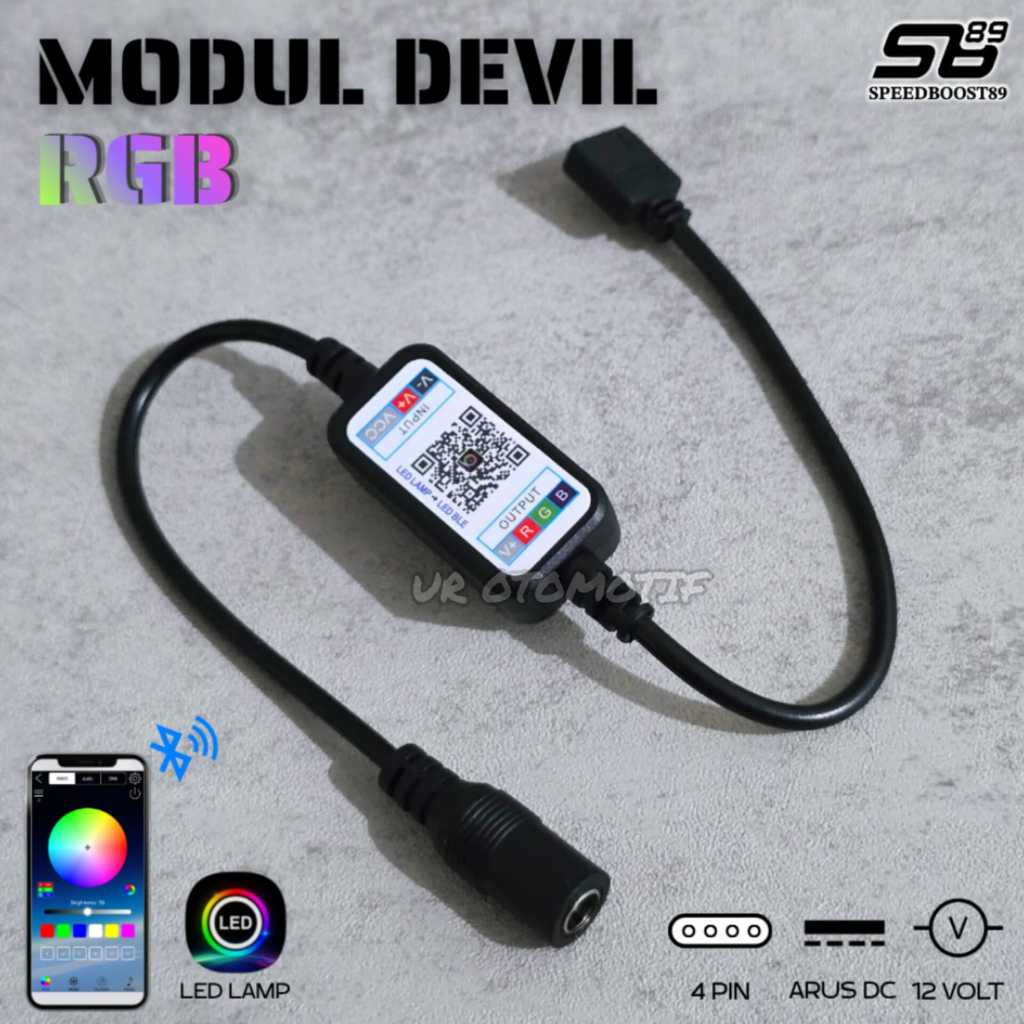 Modul Devil RGB 4 Pin Bluetooth Controller Led Strip 12V Untuk Devil Demon