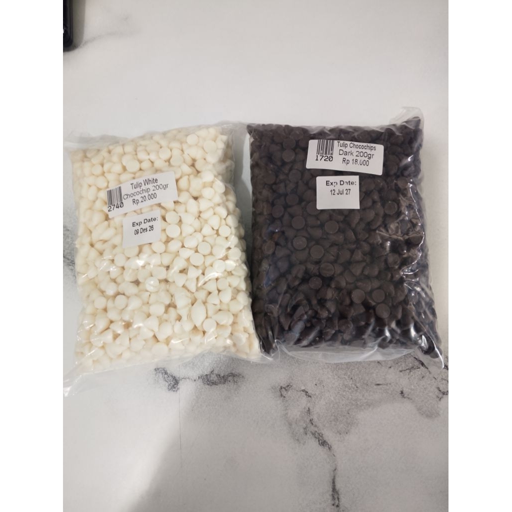 TULIP CHOCOCHIP KERUCUT 200GRAM / WHITE CHOCOCHIP TULIP 200GRAM / TULIP CHIPS KERUCUT