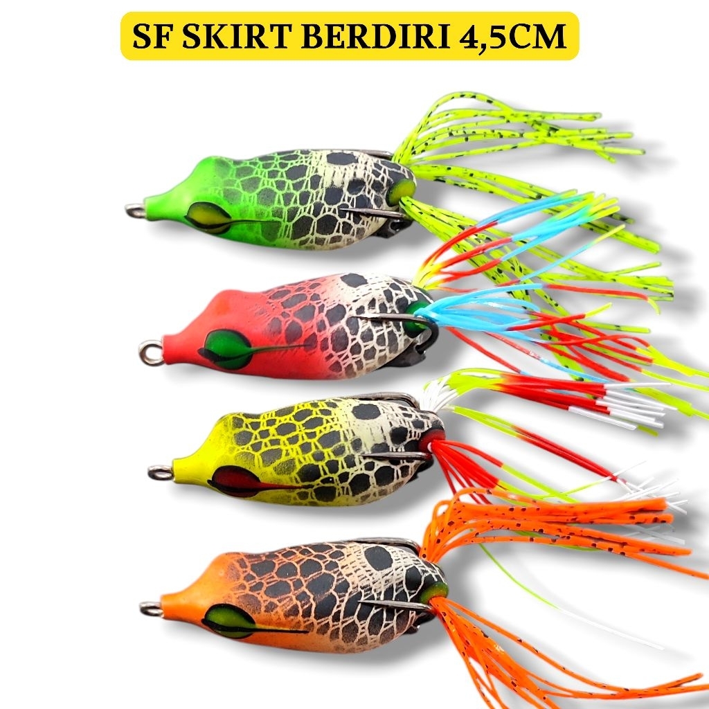 SOFT FROG BERDIRI SKIRT. SOFROG. umpan casting gabus. lure casting gabus