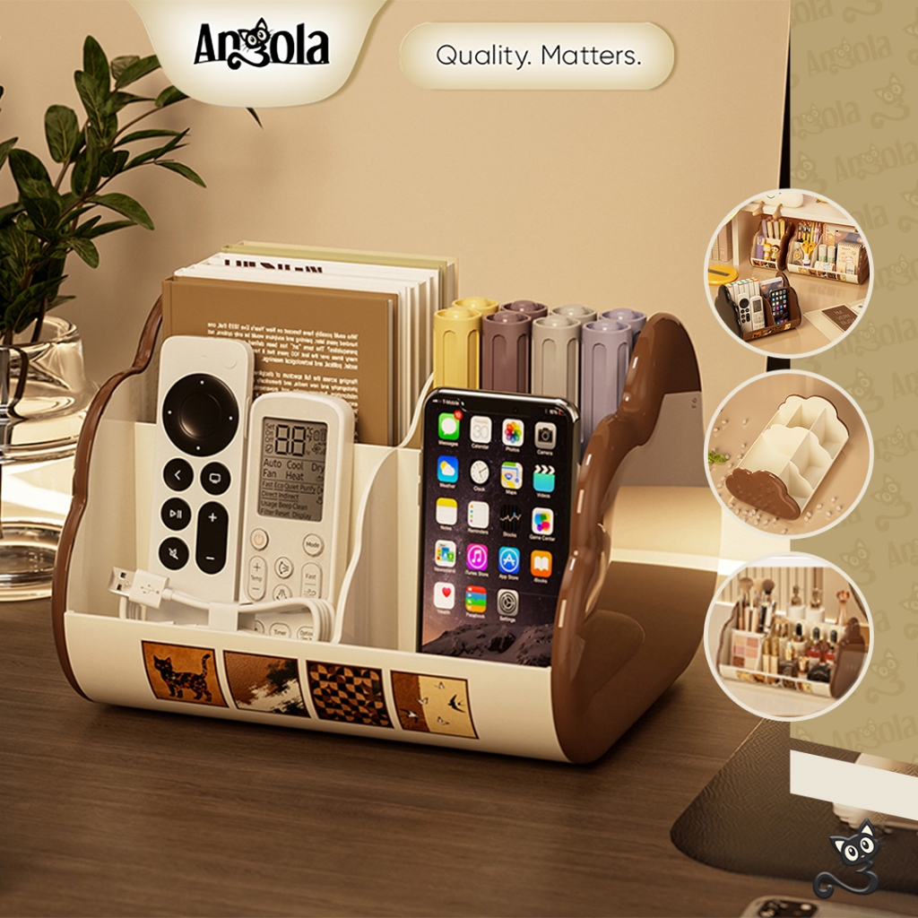 ANGOLA Rak Meja Penyimpanan Alat Tulis C40A-C42A Stationery Organizer/Rak Serbaguna/Rak Make Up Skincare/Rak Meja Multifungsi