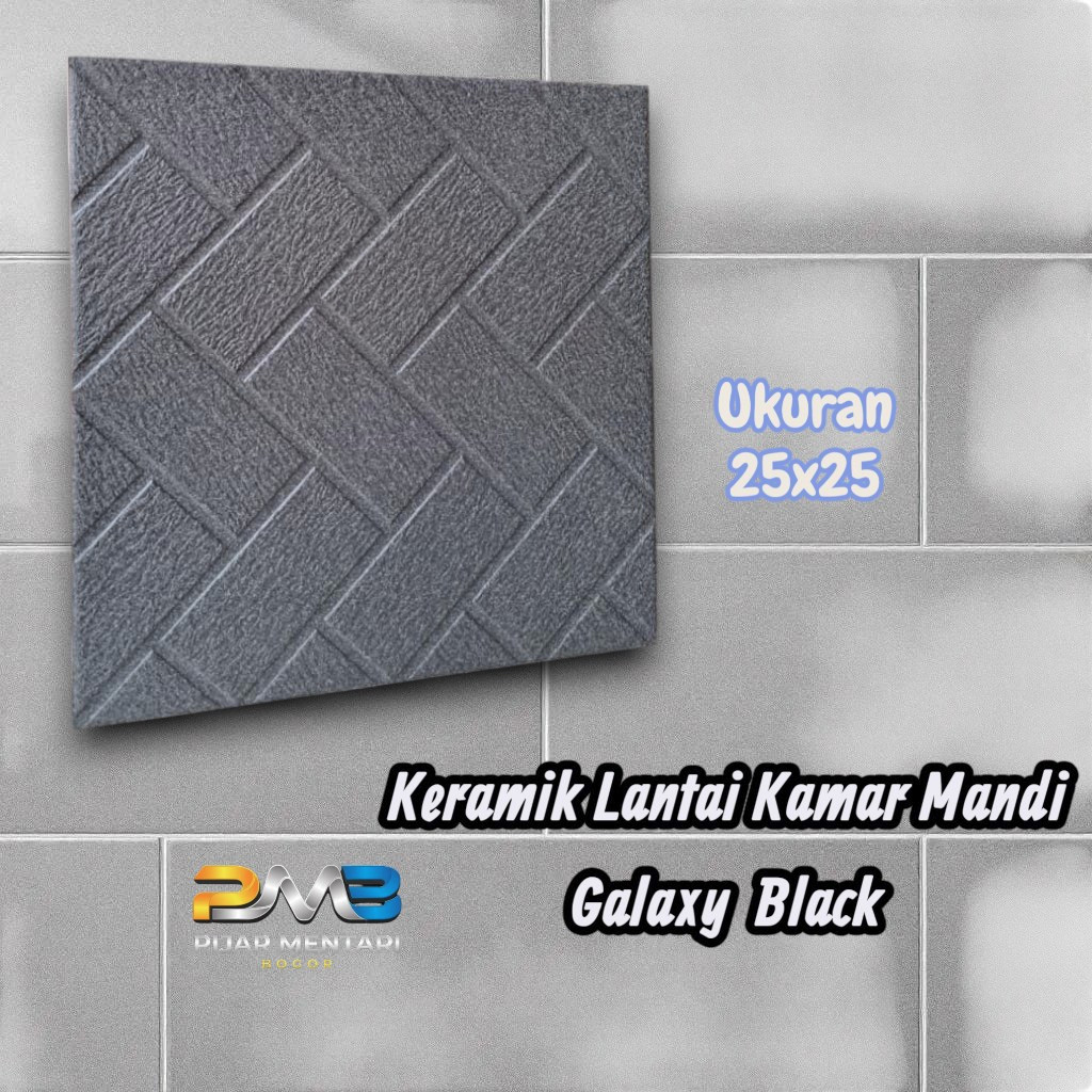 Keramik Lantai Carport Kamar Mandi GALAXY BLACK 25x25 ASIA TILE