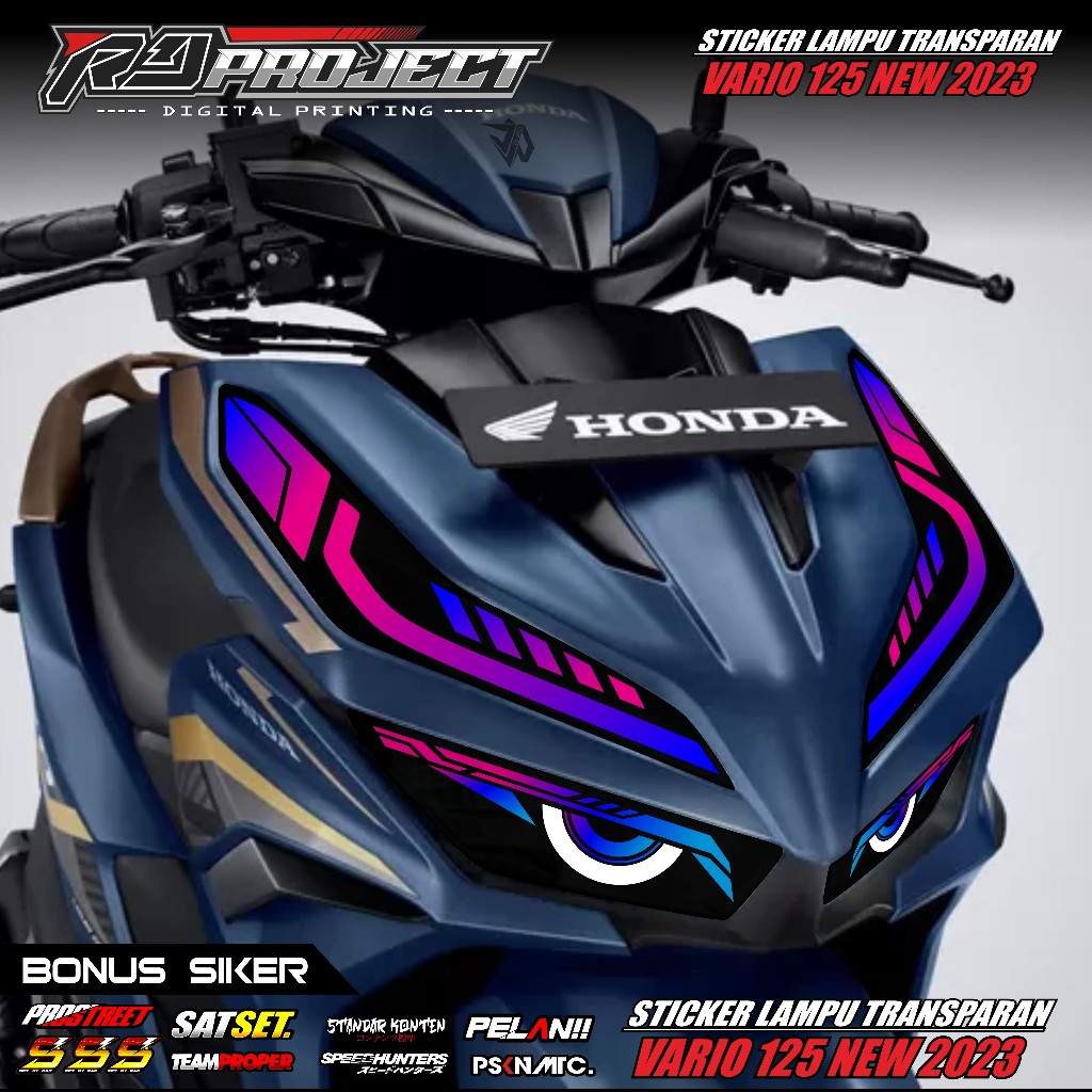 STICKER VARIASI LAMPU ALIS MOTOR VARIO NEW 125 150 2022 - 2025 - STICKER LAMPU ALIS DEPAN VARIO 125 
