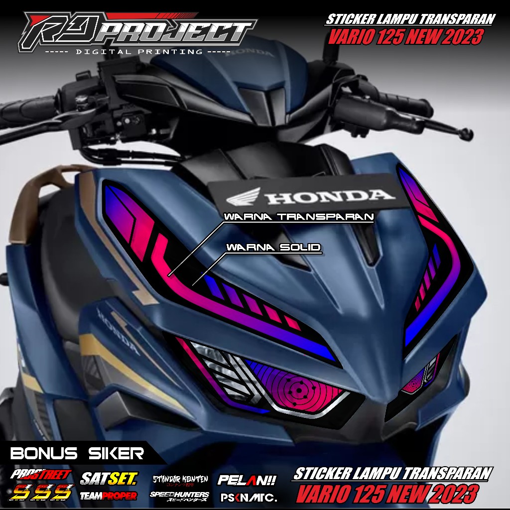 STICKER VARIASI LAMPU ALIS MOTOR VARIO NEW 125 150 2022 - 2025 - STICKER LAMPU ALIS DEPAN VARIO 125 