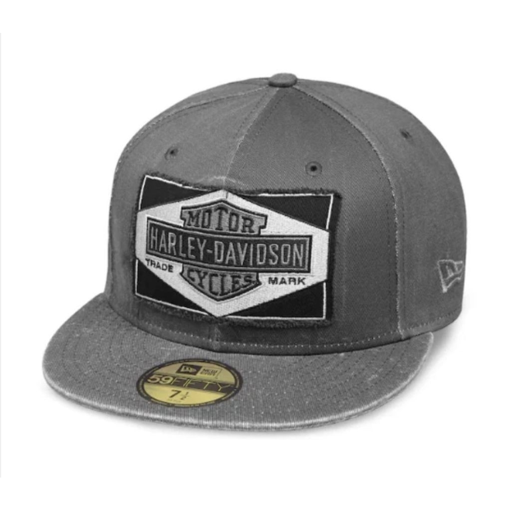 TOPI Harley Davidson Men's 59FIFTY Baseball Cap with Raw Edge Patch 99437-18VM