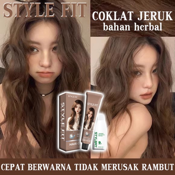 Pewarna Rambut Coklat Caramel Tanpa Bleach 210ml - Menutupi Uban, Pewarnaan Merata, Aman untuk Rambu