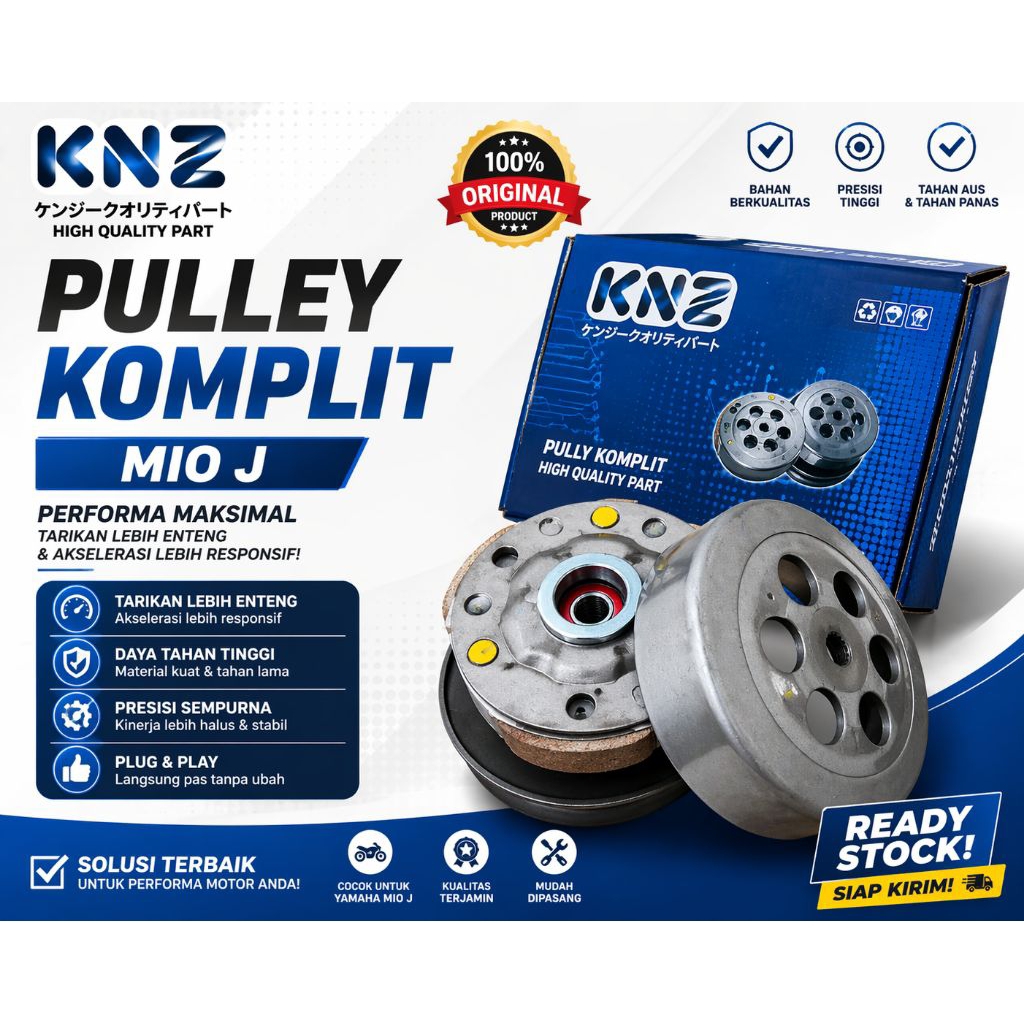 Pulley Komplit Mio J KNZ Original – Rumah Kampas Ganda Mio J / Pulley Belakang Mio J High Quality