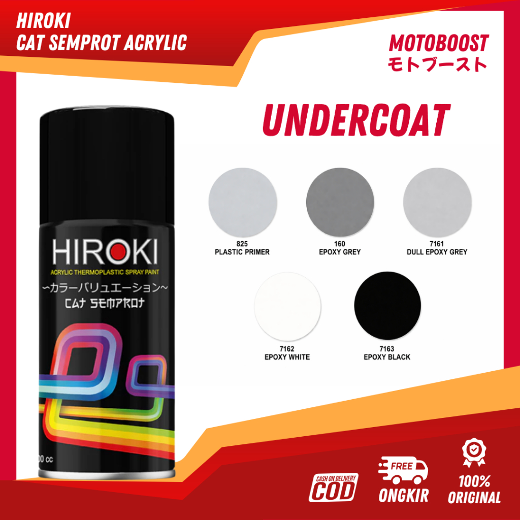 Pilox Cat Semprot HIROKI Acrylic Undercoat Epoxy Motor Mobil Anti Retak 300 Cc