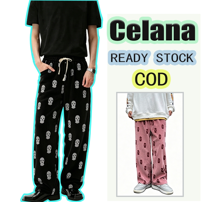 Celana corduroy pria COD Celana panjang cowok keren Celana panjang kekinian celana longgar pria M-3X