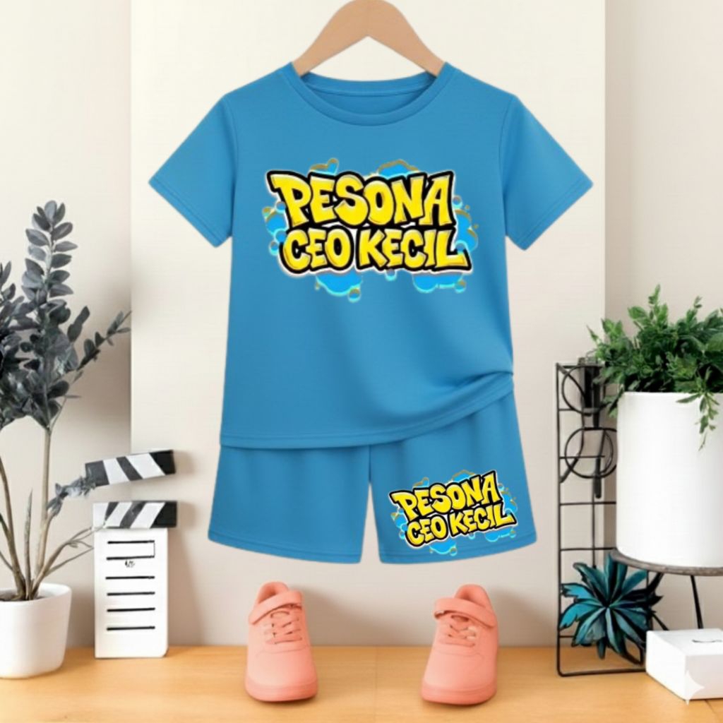 Baju Setelan Anak Cewek Cowok Pesona Ceo Kecil Kaos Setelan Baju Celana Bahan Vista Terry Nyaman Dip