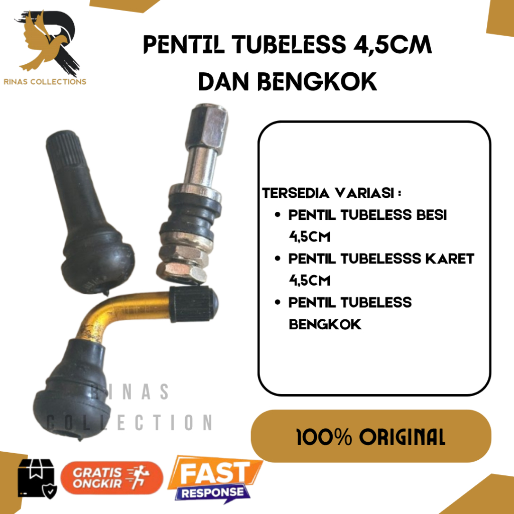 PENTIL TUBELESS BESI PANJANG DRAT DALAM DAN DRAT LUAR