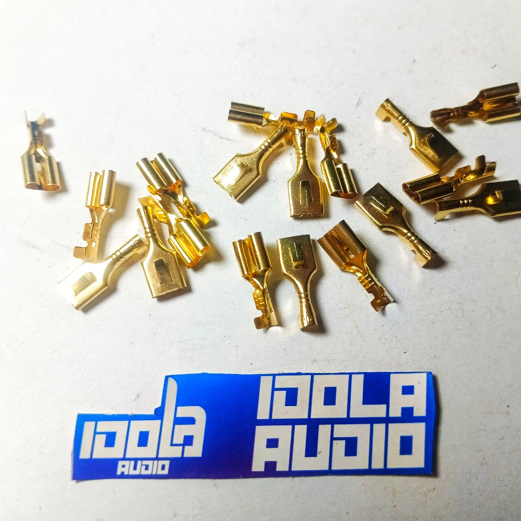 (10 Pcs) Skun Female 6.3 mm Tembaga Skun Cewek 6.3 mm